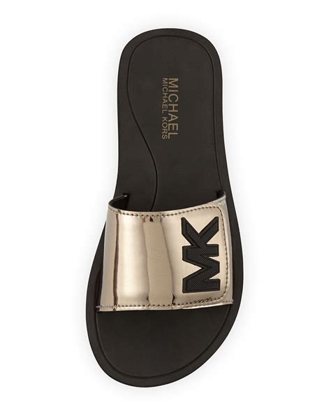 michael kors slide sandals black|Michael Kors slides women's.